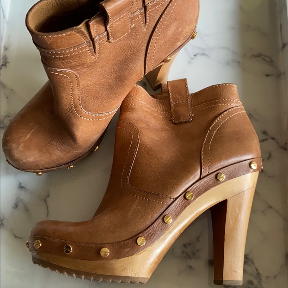 Brown Tory Burch booties